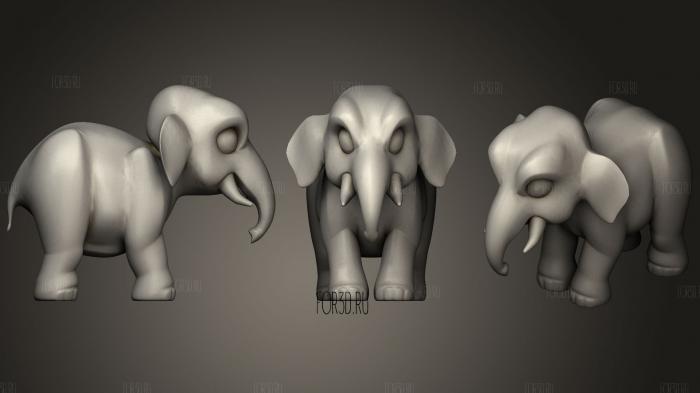 Cartoon Elephant 2 stl model for CNC
